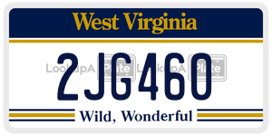 2JG460  license plate in WV