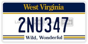 2NU347  license plate in WV