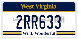 2RR633  license plate in WV