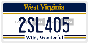 2SL405  license plate in WV