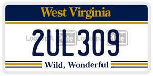 2UL309  license plate in WV