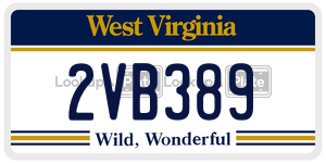 2VB389  license plate in WV