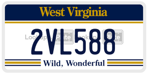 2VL588  license plate in WV