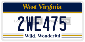 2WE475  license plate in WV