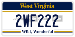 2WF222  license plate in WV