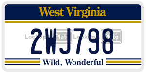 2WJ798  license plate in WV