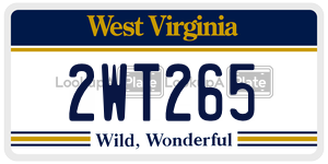 2WT265  license plate in WV