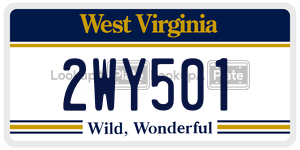 2WY501  license plate in WV