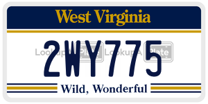 2WY775  license plate in WV