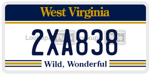2XA838  license plate in WV