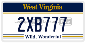 2XB777  license plate in WV