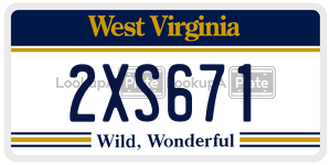 2XS671  license plate in WV