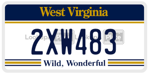 2XW483 license plate in West Virginia