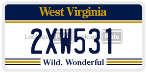 2XW531  license plate in WV