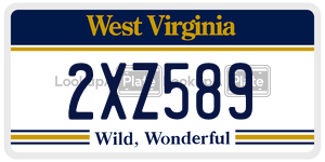 2XZ589  license plate in WV
