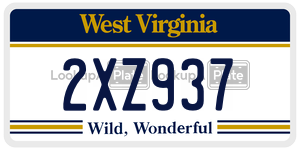 2XZ937  license plate in WV