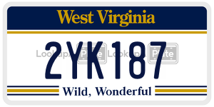 2YK187  license plate in WV