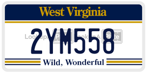 2YM558  license plate in WV