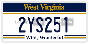 2YS251  license plate in WV