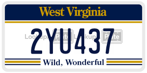 2YU437  license plate in WV