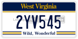 2YV545  license plate in WV