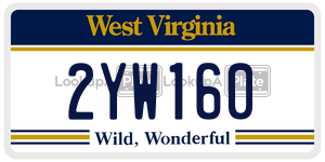 2YW160  license plate in WV