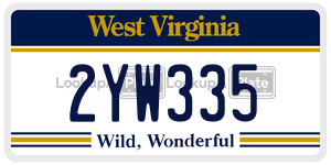 2YW335 license plate in West Virginia