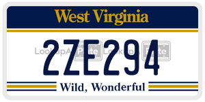 2ZE294  license plate in WV