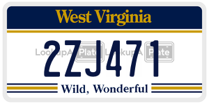 2ZJ471  license plate in WV