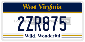 2ZR875  license plate in WV