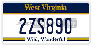 2ZS890  license plate in WV