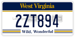 2ZT894  license plate in WV
