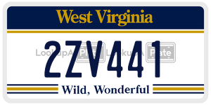 2ZV441  license plate in WV