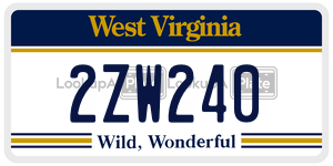 2ZW240  license plate in WV