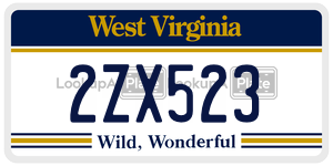 2ZX523  license plate in WV