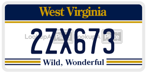 2ZX673  license plate in WV