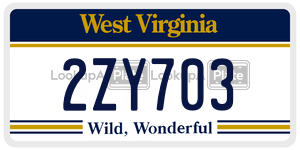 2ZY703  license plate in WV