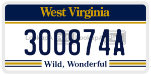 300874A license plate in West Virginia