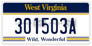 301503A  license plate in WV
