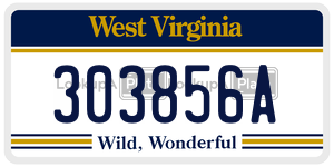 303856A license plate in West Virginia