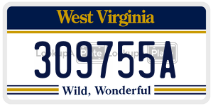 309755A  license plate in WV