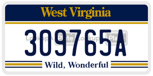309765A  license plate in WV