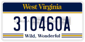 310460A license plate in West Virginia