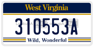 310553A  license plate in WV