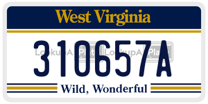 310657A license plate in West Virginia