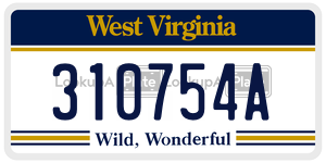 310754A  license plate in WV