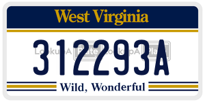 312293A  license plate in WV