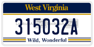 315032A  license plate in WV