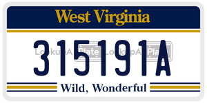 315191A license plate in West Virginia