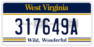 317649A  license plate in WV